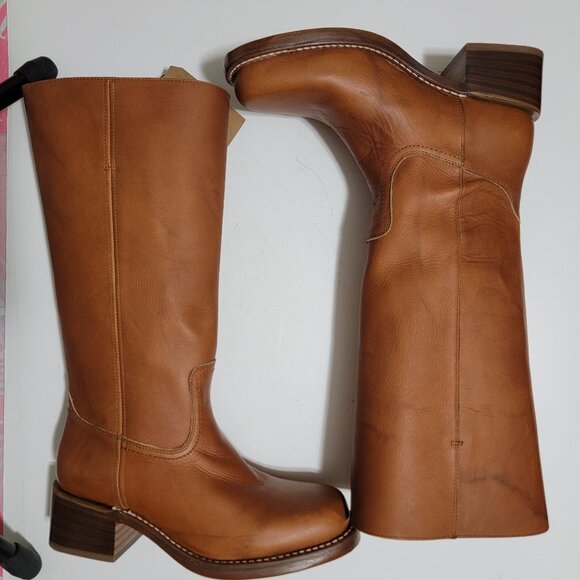 NEW Frye Campus 14L Boots Womens 9.5 Saddle Brown Chore Equestrian Extended Calf - Picture 3 of 10
